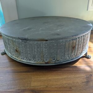Vintage Galvanized Aluminum Cake Stand. Farmhouse Decor
